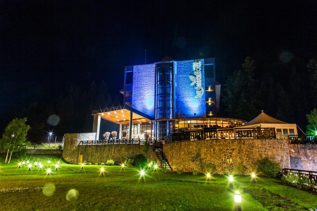 Lux Garden Hotel Azuga Exterior foto The hotel at night